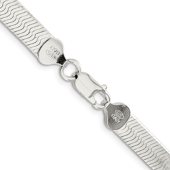 Kazi Luxury Sterling Silver 7mm Magic Herringbone Chain